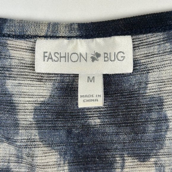 Fashion Bug Blouse Women Medium Sheer Tunic Top Blue Scoop Neck Lightweight - Picture 9 of 15